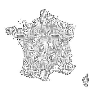 Abstract topographic style France map design