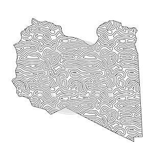 Abstract topographic style Libya map design