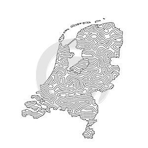 Abstract topographic style The Netherlands map design