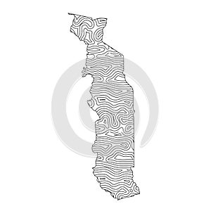 Abstract topographic style Togo map design