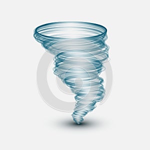 Abstract tornado on isolated background
