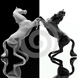 Abstract Tow Horses Background