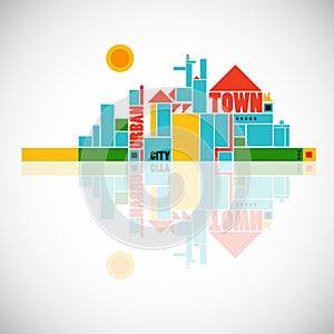 Abstract town - geometric composition