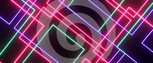 Abstract tracery of laser neon lines background