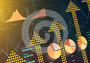 Abstract trading table in business technology concepts