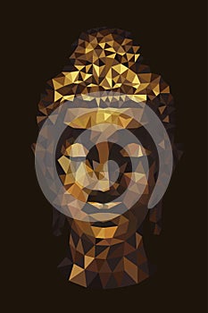 Abstract tradition head buddha polygon