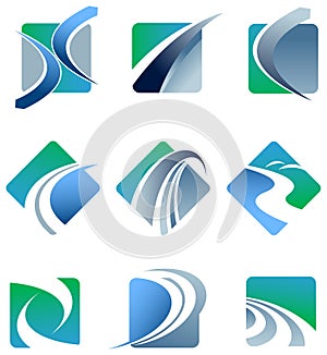 Abstract trail logo set