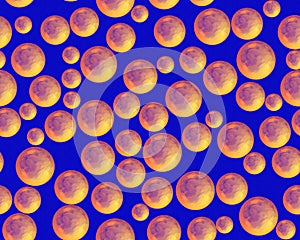 Abstract transparent bubbles on blue background