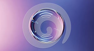 Abstract Transparent Sphere with Lines on Gradient Background