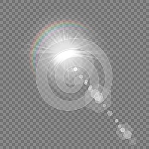 Abstract transparent sunlight special lens flare light effect