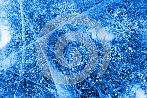 Abstract transparent texture natural ice of blue color
