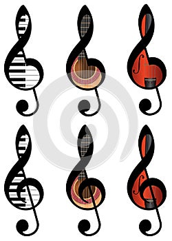 Abstract treble clefs photo