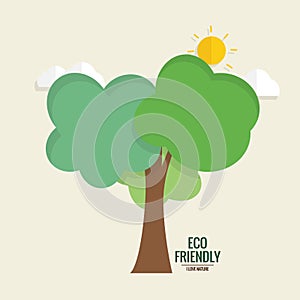Abstract tree. Ecology concept with tree background. Vector illustration