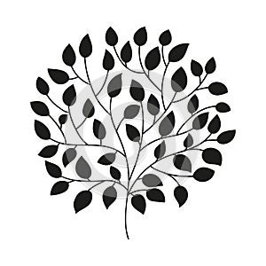 abstract tree emblem. elegant element on white background