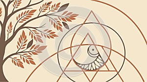Abstract tree with geometric forms, artistic nature. vector design Generative AI