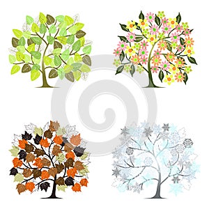 Abstract tree - graphic elements - Four Seasons