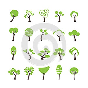 Abstract tree icon set, vector eps10