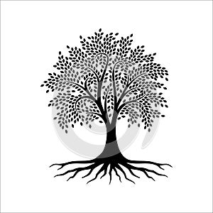 Abstract tree logo design, root vector - Tree of life logo design inspiration