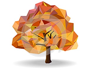Abstract tree low poly iocn vector