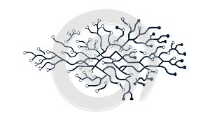 Abstract Tree Roots or Neural Network Vector, vector design Generative AI