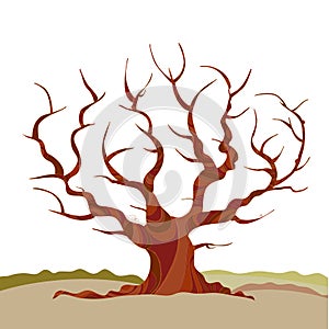 Abstract tree silhouette vector illustration.