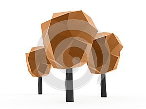 Abstract trees concept rendered on white background isolated