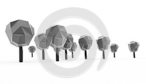 Abstract trees concept rendered on white background isolated