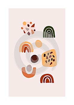 Abstract trendy card with geometric shapes for poster, home decor