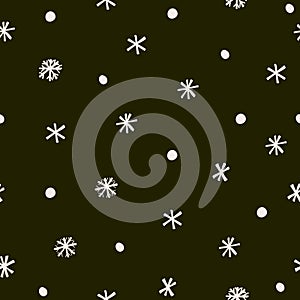 Abstract trendy christmas new year winter holiday seamless pattern with xmas snowflakes