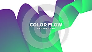 Abstract trendy geometric background with liquid gradient. Colorful dynamic curve wave. Modern motion banner. Vector