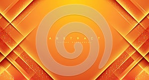 Abstract trendy orange background. Modern background with prominent texture lines and halftone dots