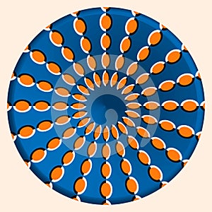 Abstract trendy round optical illusion, motion simulation