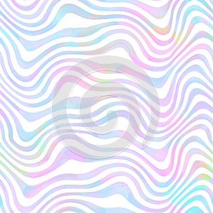 Abstract trendy wavy striped watercolor seamless pattern