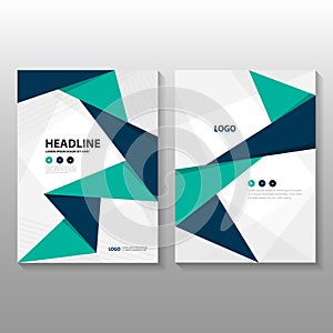 Abstract triangle Blue green purple polygon annual report Leaflet Brochure Flyer template design, book cover layout design