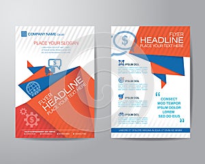 Abstract triangle brochure flyer design layout template in A4 si