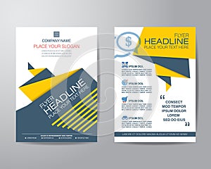 Abstract triangle brochure flyer design layout template in A4 si photo