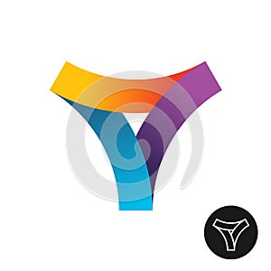 Abstract triangle colorful ribbon logo photo