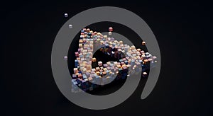 Abstract Triangle of Cubes with Soft Lighting