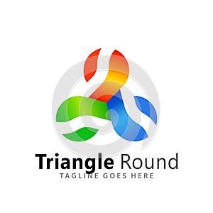 Abstract Triangle Eco Round Logos Design Vector Illustration Template