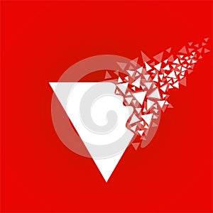 Abstract triangle with explosion on small splinters