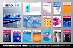 Abstract triangle geometric brochure template.