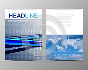 Abstract triangle geometric brochure template. Map.