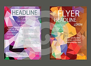 Abstract Triangle Geometric Vector Brochure Template. Flyer Layout. Flat Style. design for print,in A4 size
