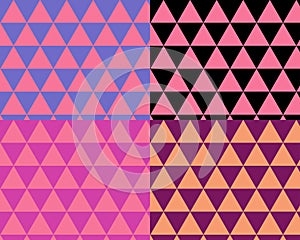 Abstract triangle pattern four designs colorful for background design