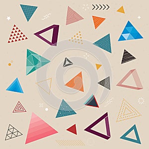 Abstract Triangle shape different style set