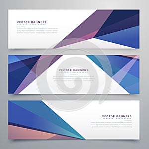 Abstract triangle shape headers set