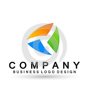 Abstract triangle shaped business Logo, union on Corporate Invest Business Logo design. Financial Investment on white background