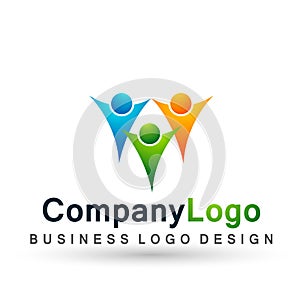 Abstract triangle shaped business people union team work Logo, union on Corporate Invest Business Logo design