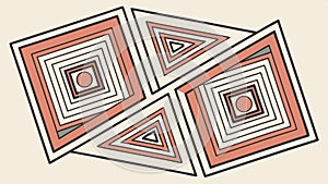 Abstract triangle square pattern, geometric and modern design vector design Generative AI