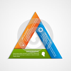 Abstract triangled options infographics template.